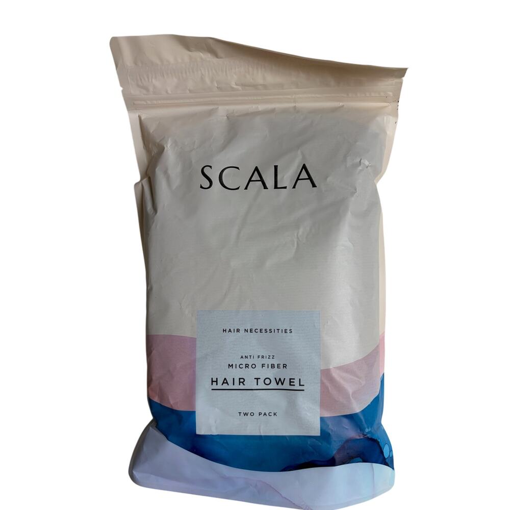 NWT Scala Anti-Frizz Microfiber Hair Towel (2 Pack) (Grey)